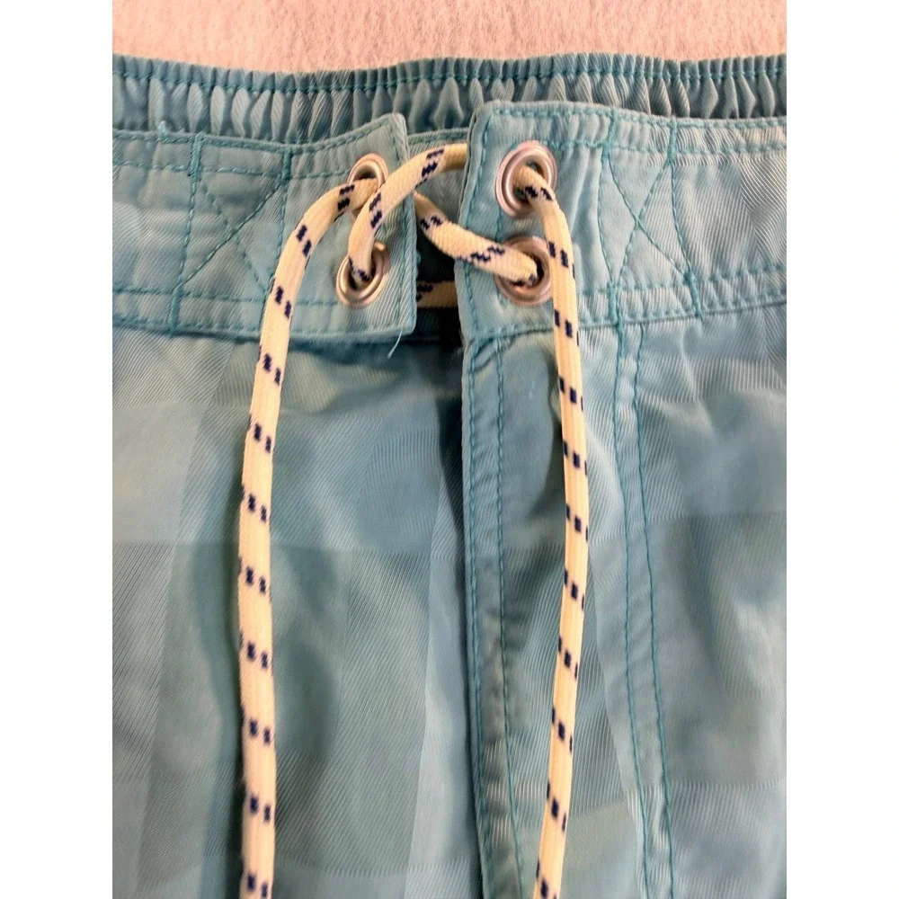 Tommy Bahama Mens Blue Tonal Checkered Cargo Swim Trunks Board Shorts Sz M